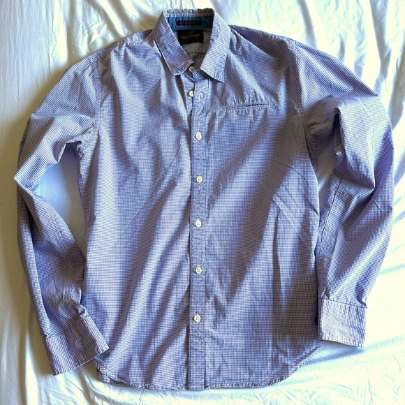 Scotch & Soda True Gentleman Sky with Pin Check Button Down NWOT Medium - Picture 1 of 7